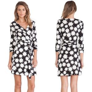 DVF Julian Two Silk-Jersey Wrap Dress Stars NEW